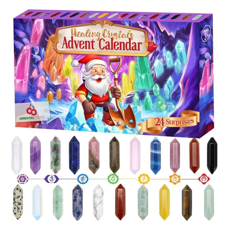 AuroraGems – Kristall-Adventskalender 2025 mit 24 Edelsteinen – Weihnachts