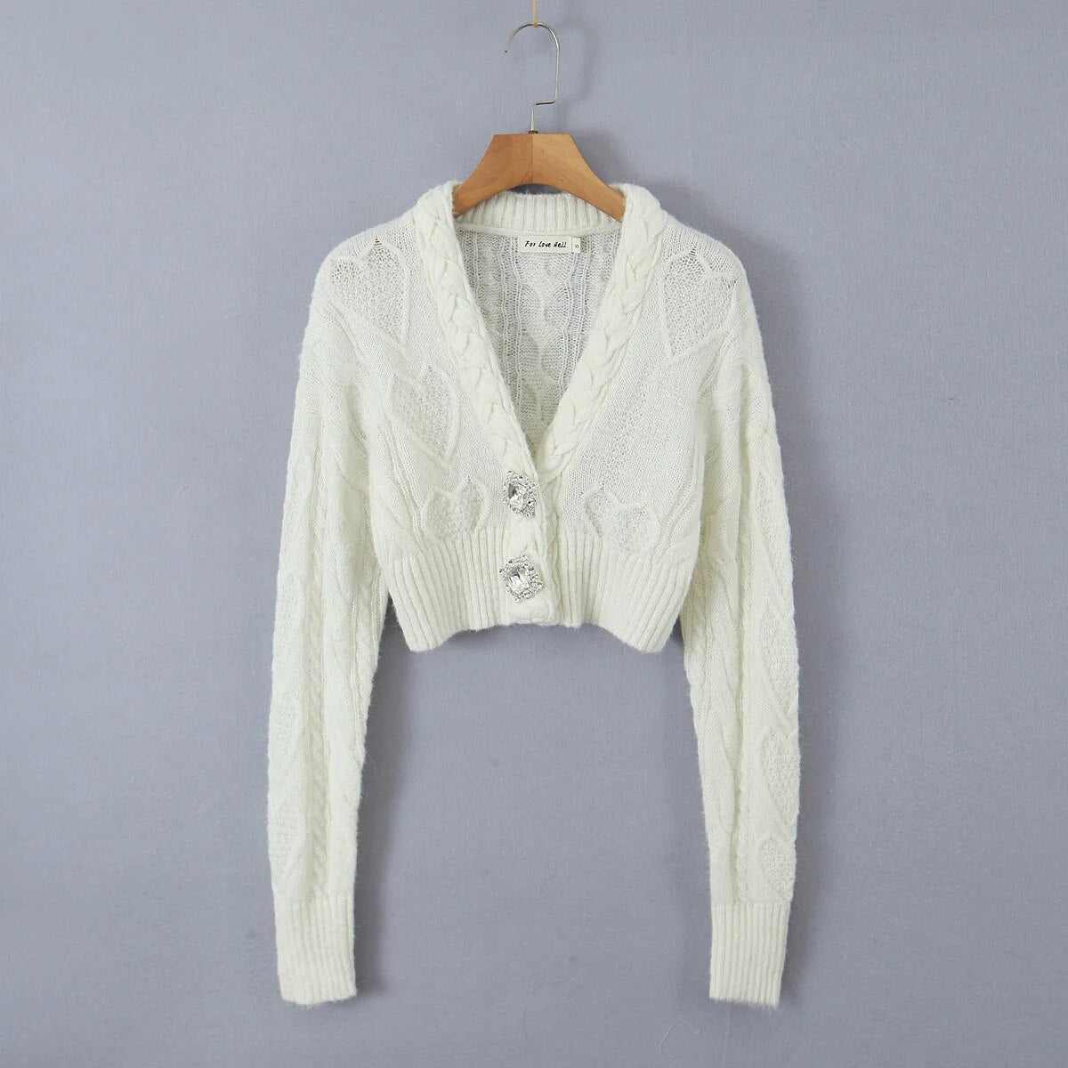 Modische kurze Strickjacke mit Zopfmuster - Betty