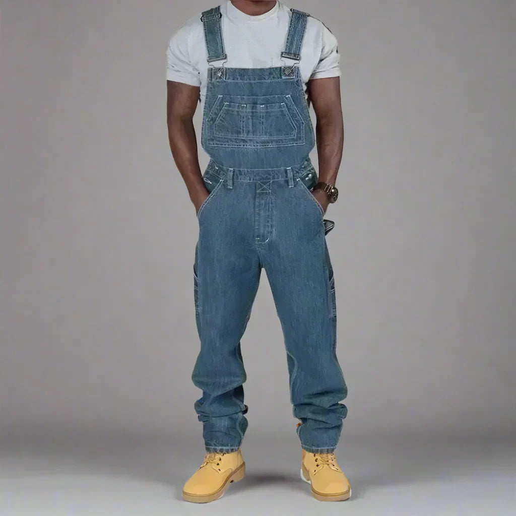 Kelim – Herren-Latzhose Denim mit Spleißdetails – Streetwear & Alltag