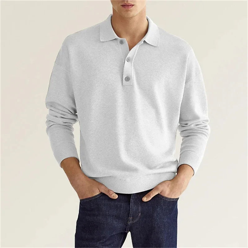 Devako Jelo - Polo a manica lunga slim fit da uomo, elegante e comodo