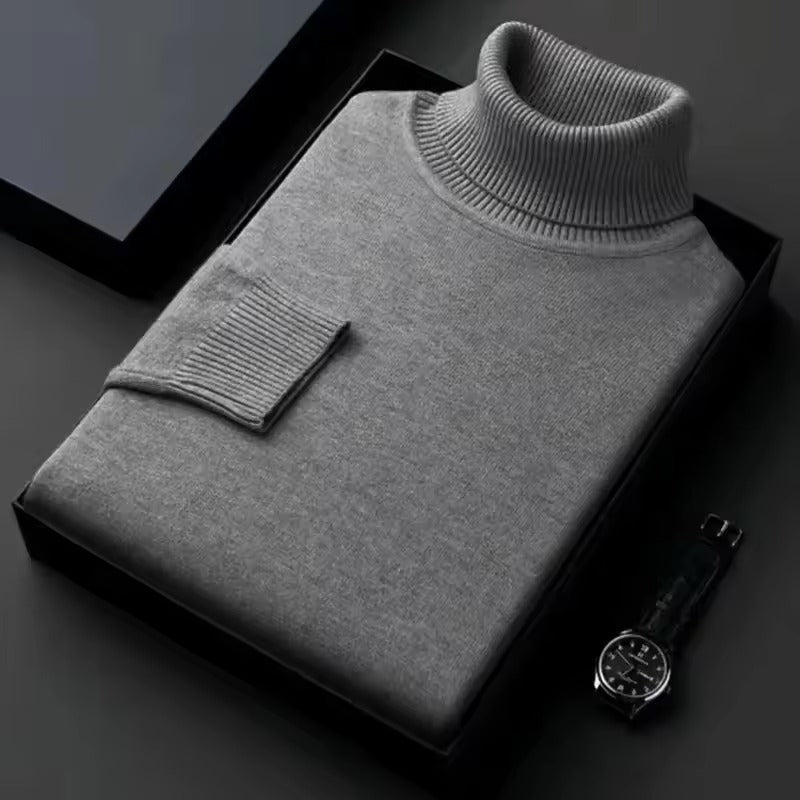 Slim fit rullekravepullover | Antipilling-stil til mænd