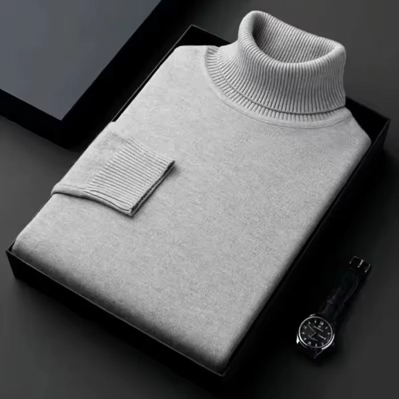 Slim fit rullekravepullover | Antipilling-stil til mænd