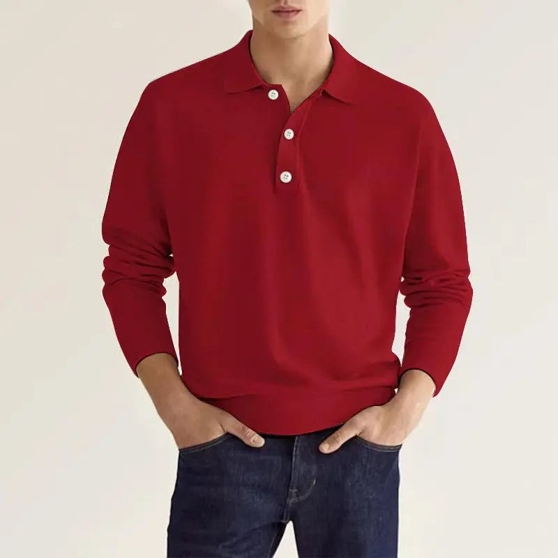 Devako Jelo - Polo a manica lunga slim fit da uomo, elegante e comodo