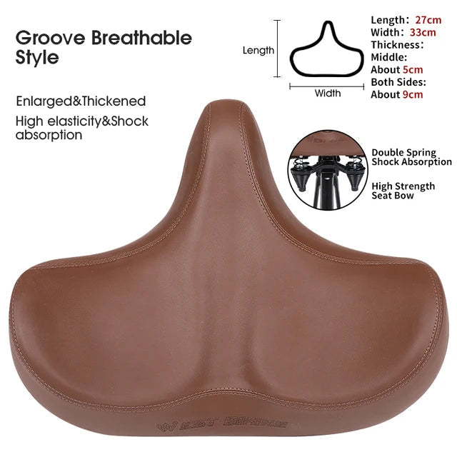 Devako Westbiking Extra Wide Bicycle Saddle - Ultimativer Komfort und Schmerzlinderung