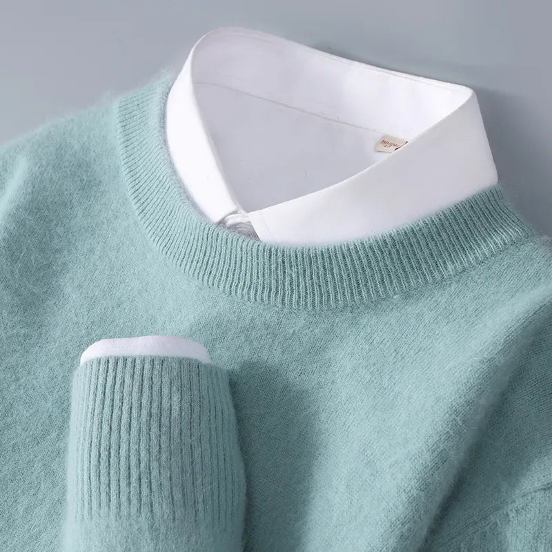 Maglione uomo in visone lavorato a maglia – Elegante durante la stagione fresca