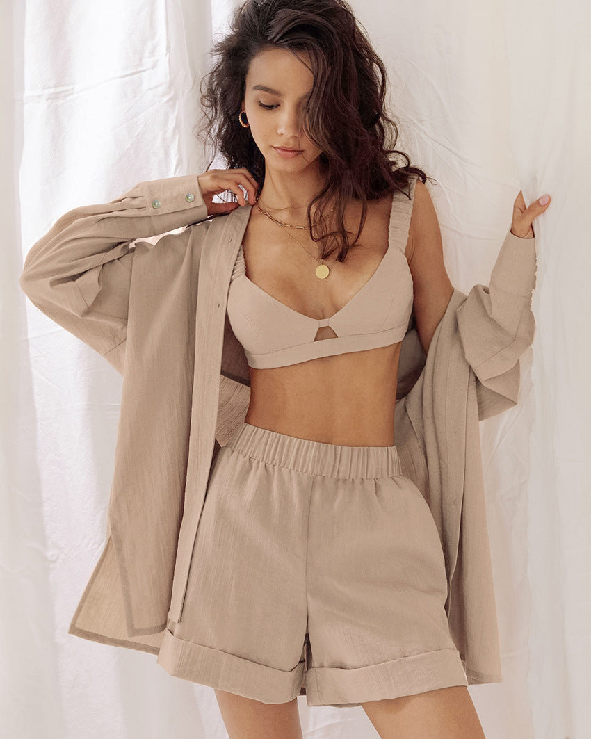 Loungewear-Set mit Shorts, BH und Shirt - Kaity