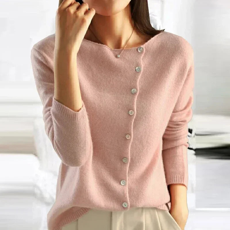 Modischer Pullover mit trendiger Knopfleiste - Herana