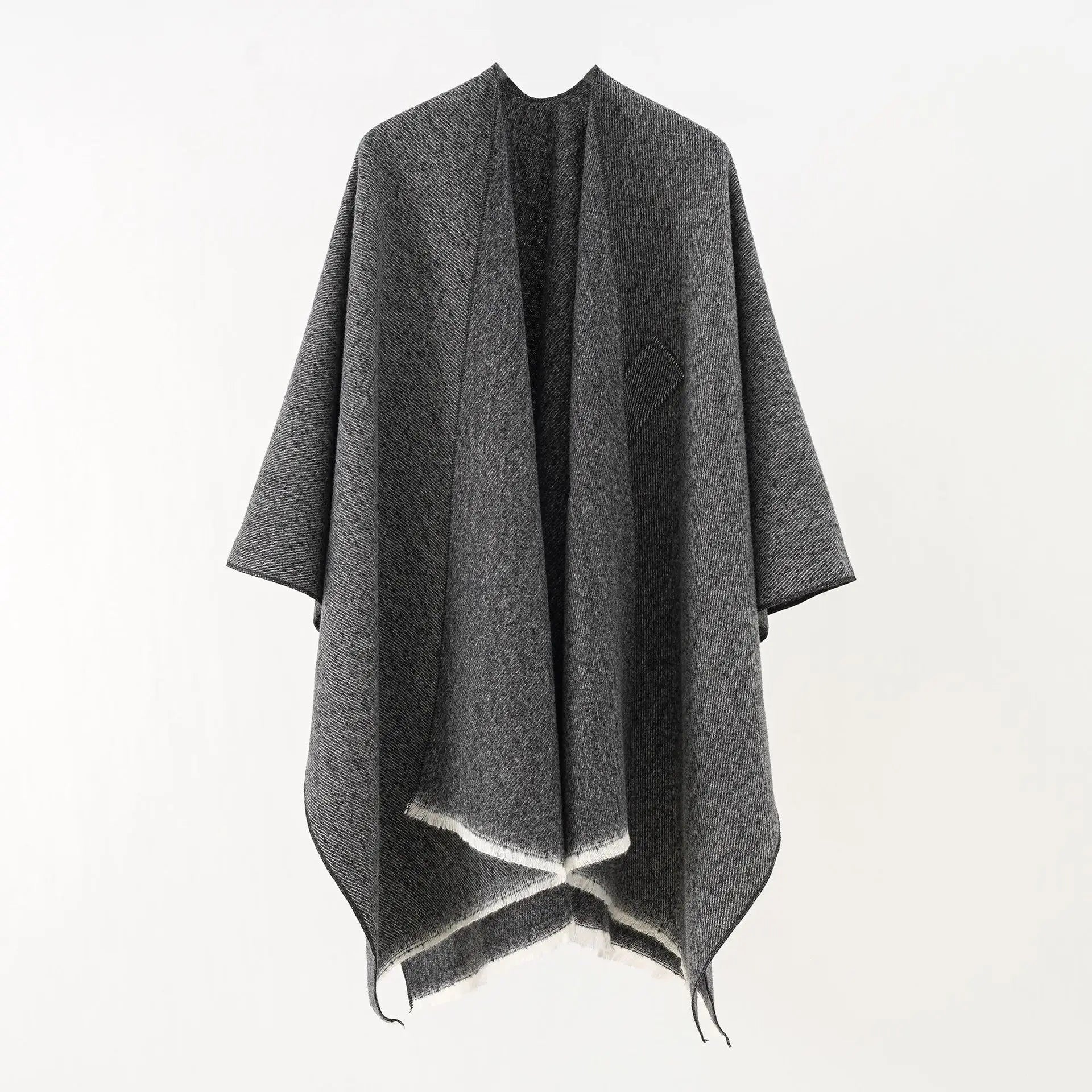 Mia Kaschmir Poncho | Poncho retrò con elegante nastro in 10 colori