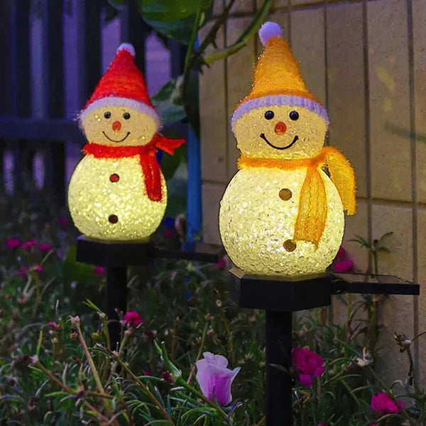 Ledsen | Solcelledrevet Snemand Lampe - Bæredygtig Juledekoration