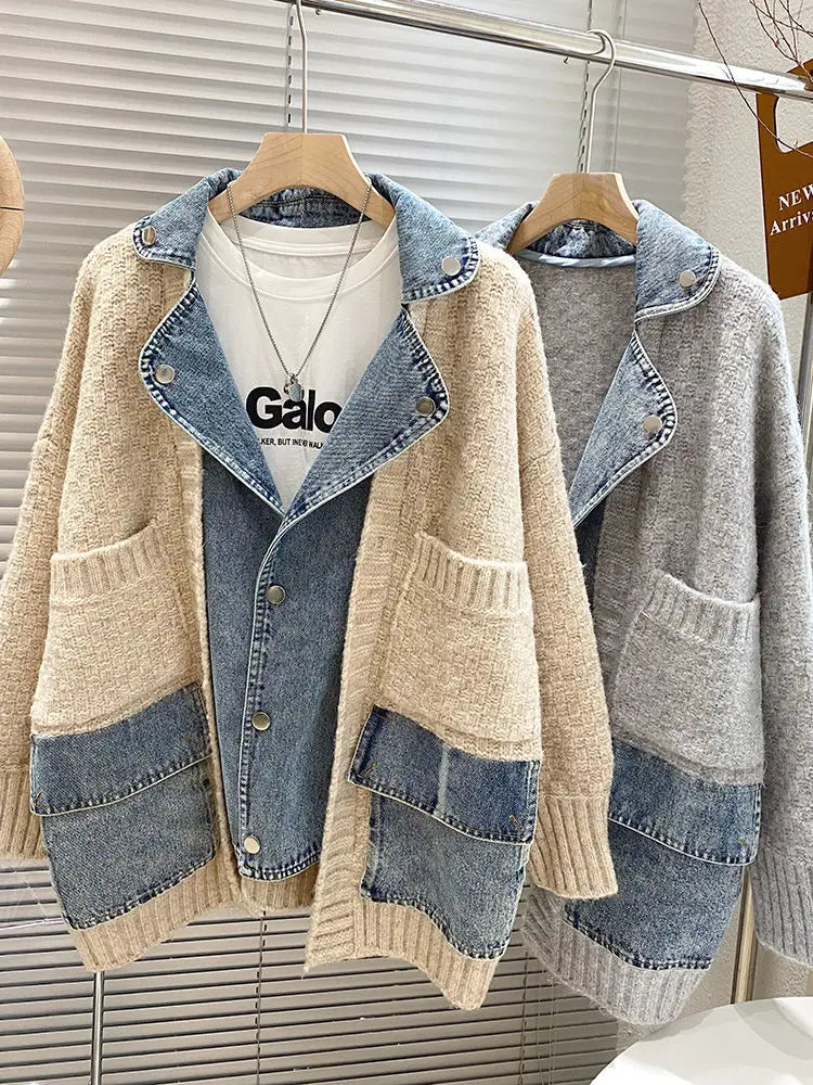 Gina Splicing Denim Jacket