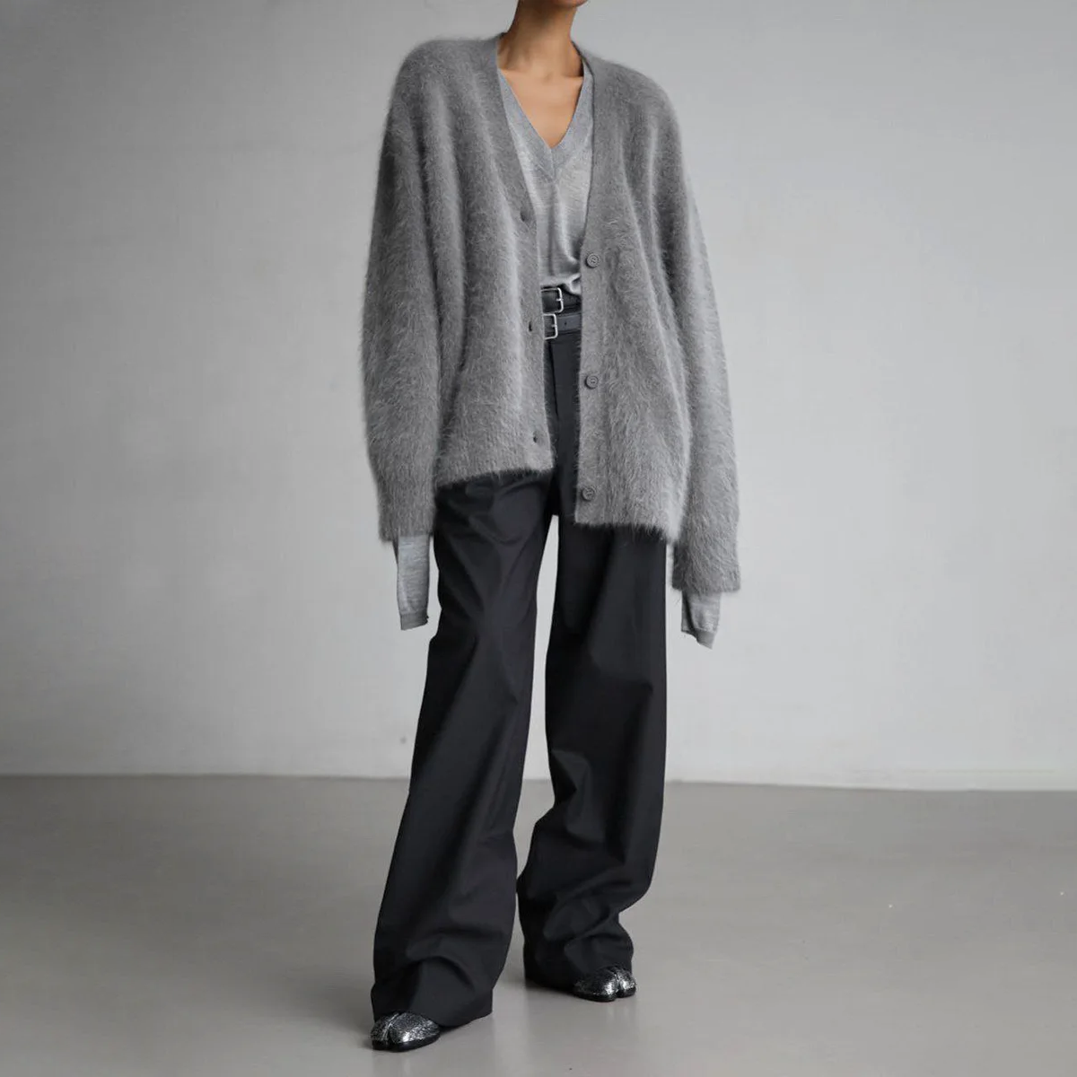 Warme Winterstrickjacke mit Knöpfen - Danimara