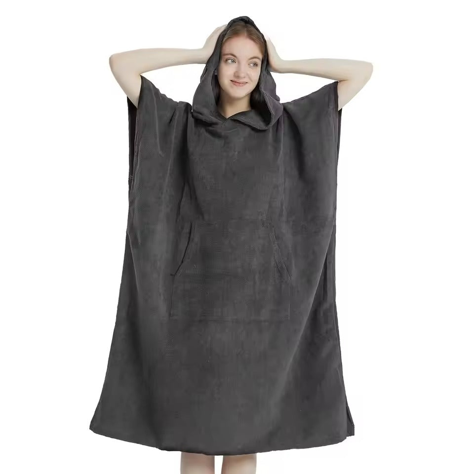 Schnell trocknendes Poncho-Handtuch - warm, leicht und saugfähig