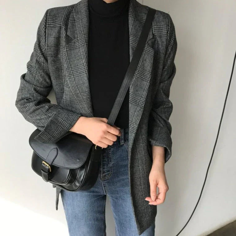 Hochwertiger Karoblazer für Damen - Halisa