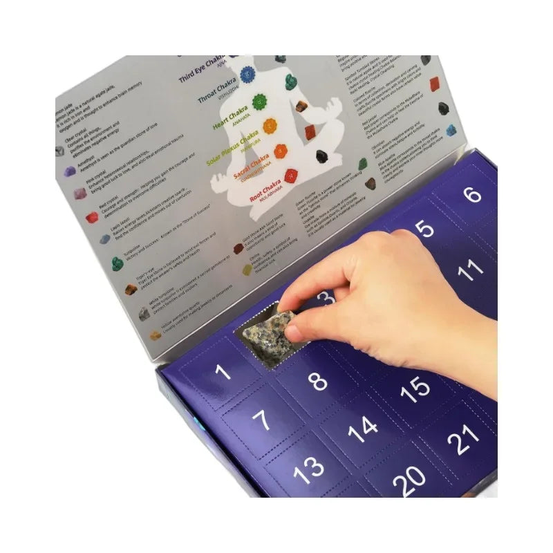 Ava – Kristall Adventskalender mit 24 Edelsteinen – Geschenk für Kinder & Sammler