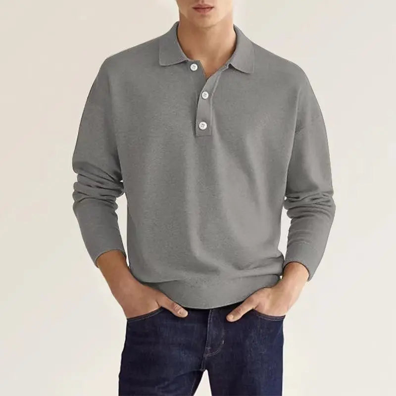 Devako Jelo - Polo a manica lunga slim fit da uomo, elegante e comodo
