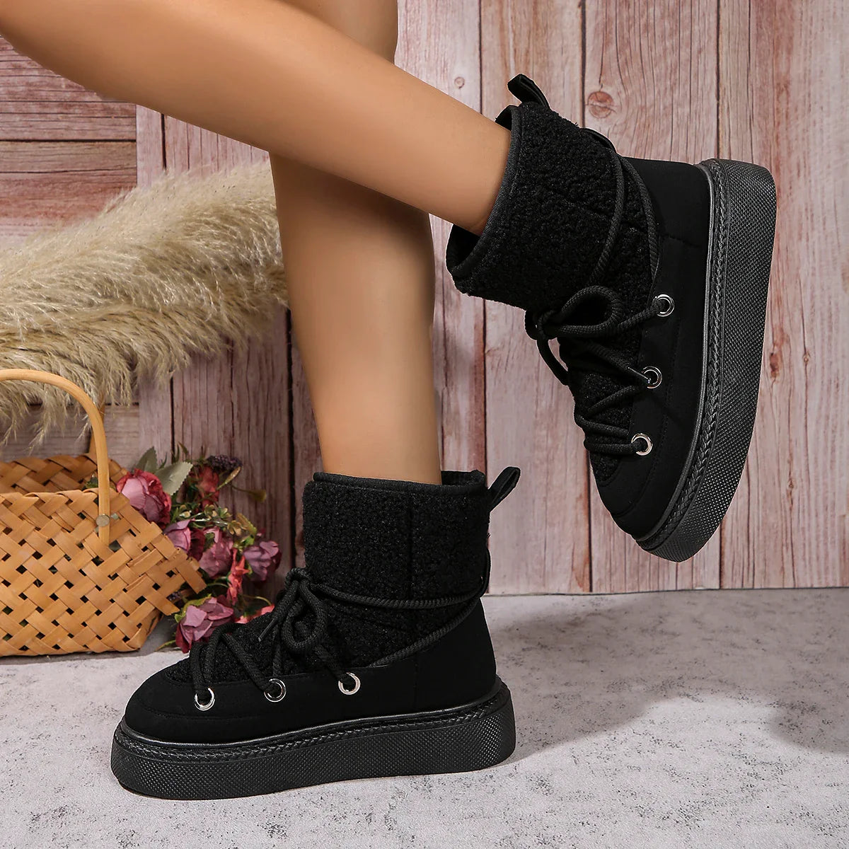 CozyStride - Warmer und bequemer Winterstiefel aus Wolle
