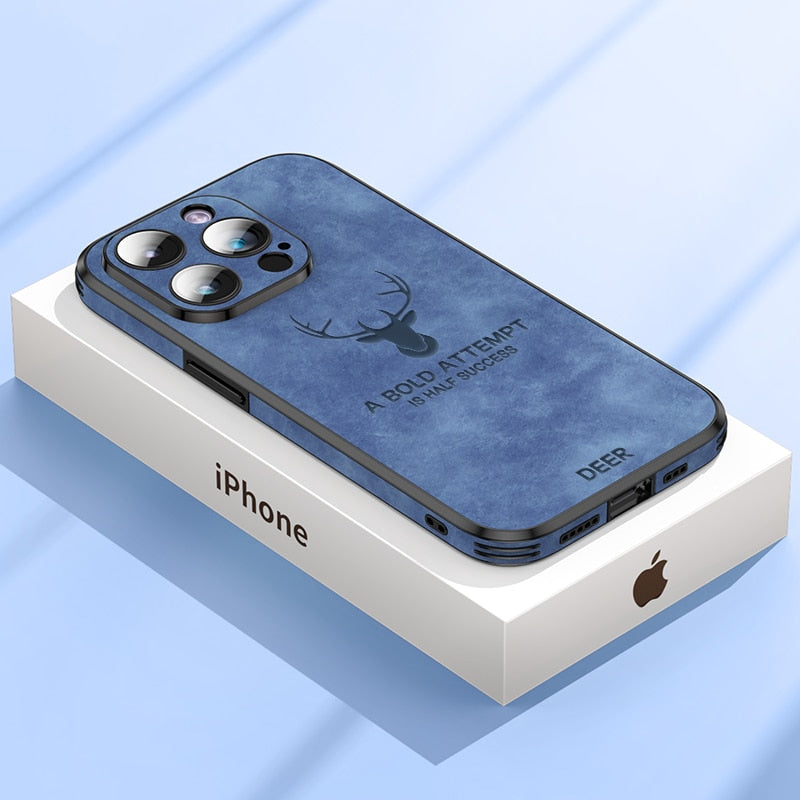 Deer – iPhone-Hülle Leder stoßfest & elegant – ideal für Alltag & Büro