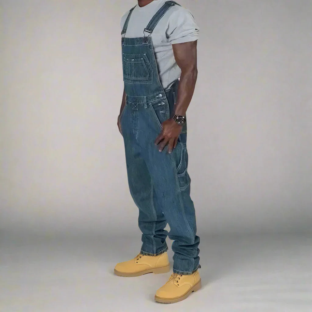 Kelim – Herren-Latzhose Denim mit Spleißdetails – Streetwear & Alltag