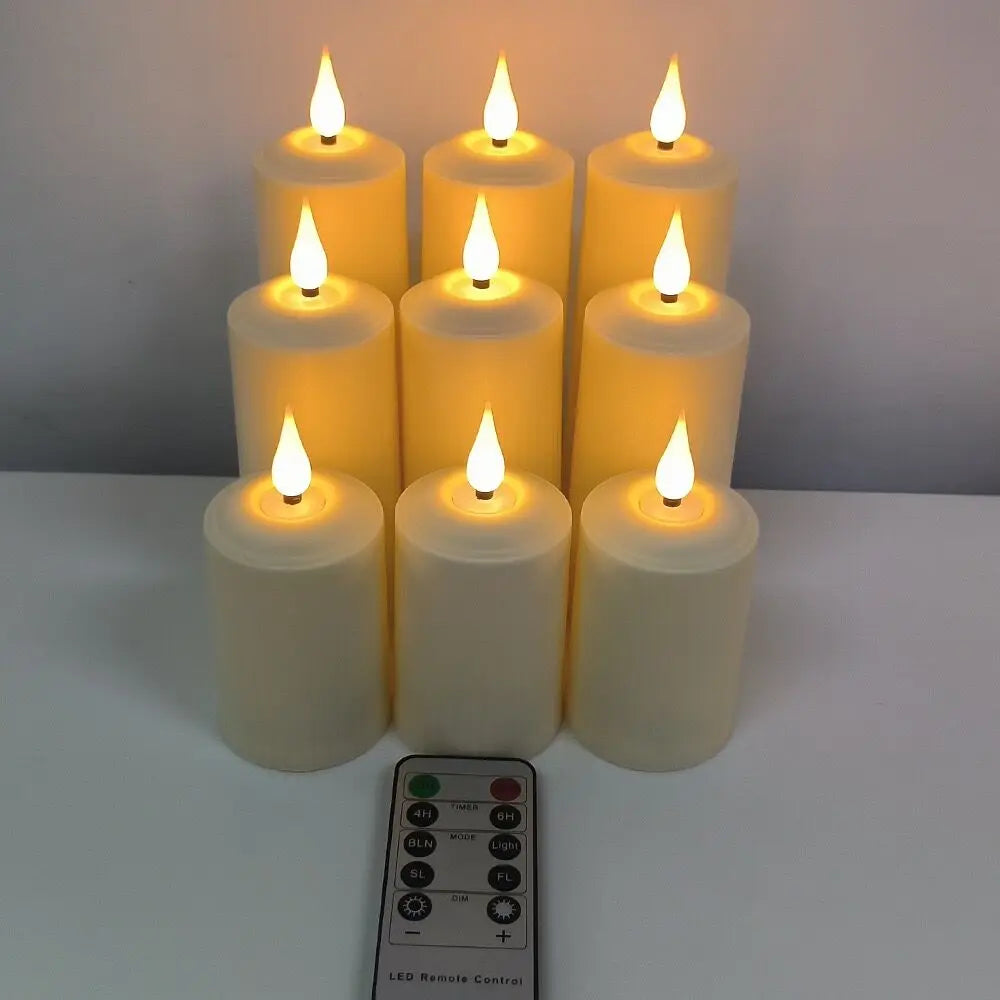 AmbianceRomane - Wasserdichte LED-Stumpenkerzen mit Fernbedienung