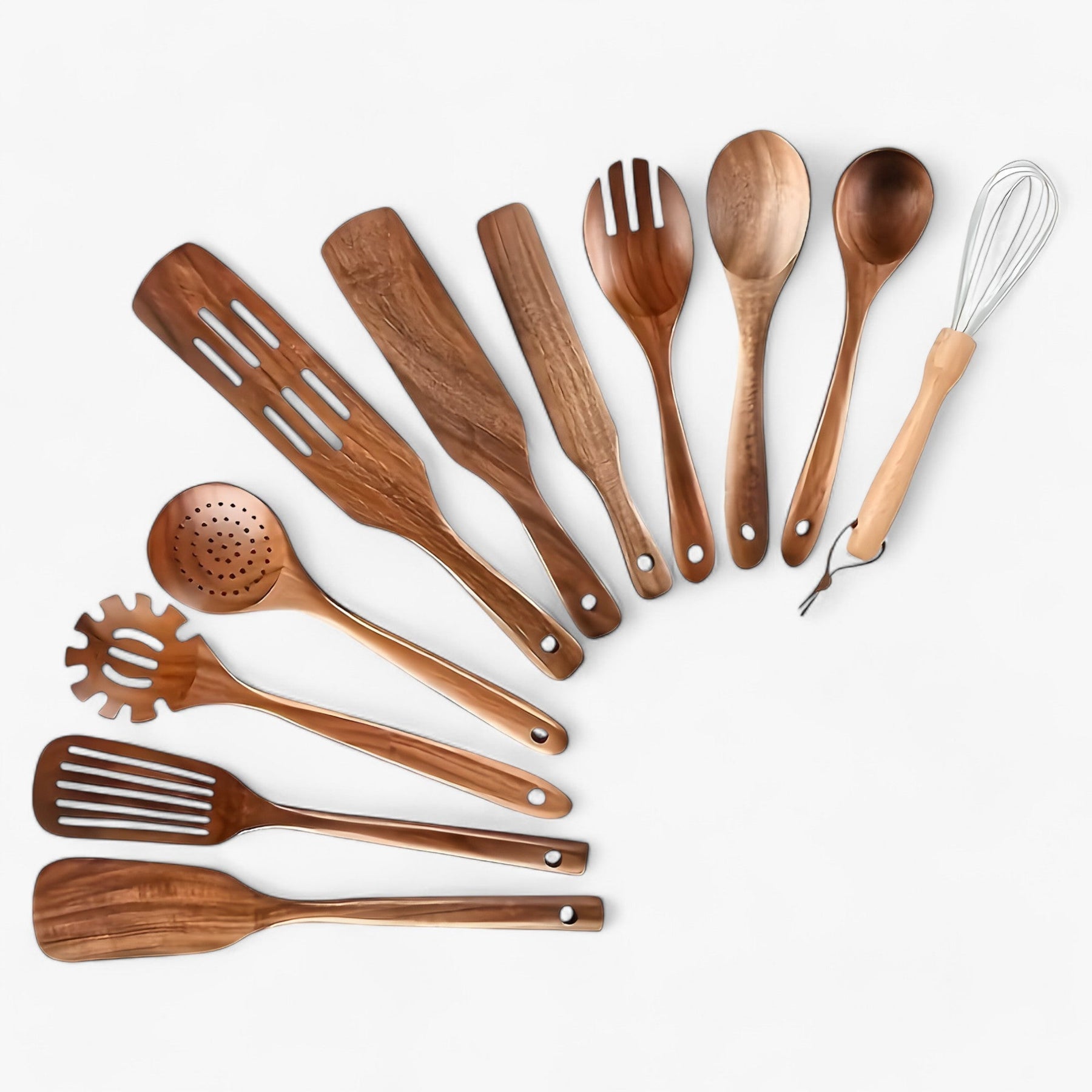EcoWood – Küchenutensilien-Set aus Holz 11-teilig – Für Antihaft-Kochgeschirr
