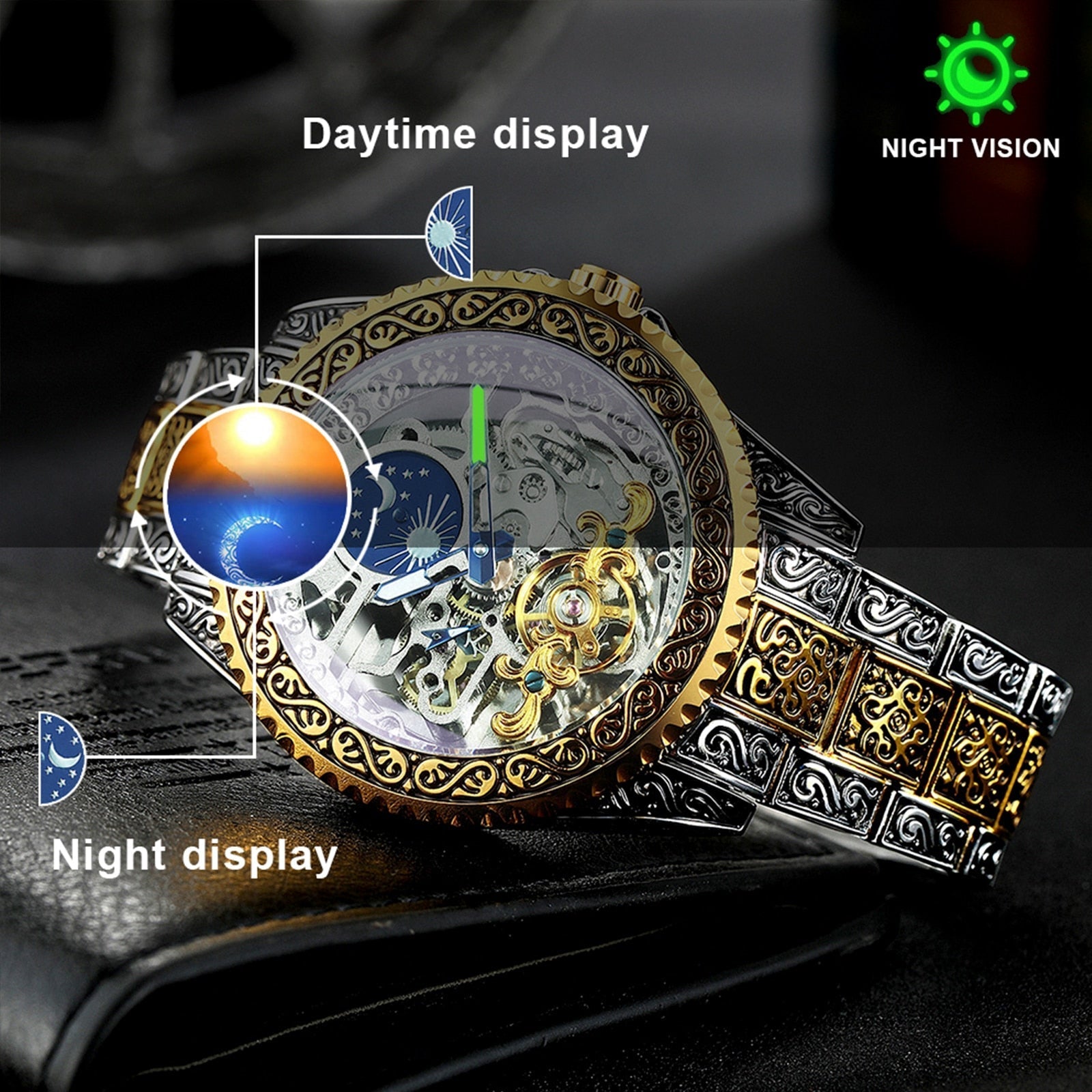 Devako Automatik Tourbillon Uhr - 30m wasserdicht, Automatikwerk, verstellbare Größe