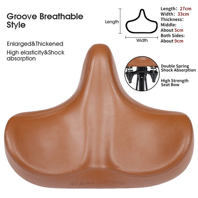 Devako Westbiking Extra Wide Bicycle Saddle - Ultimativer Komfort und Schmerzlinderung