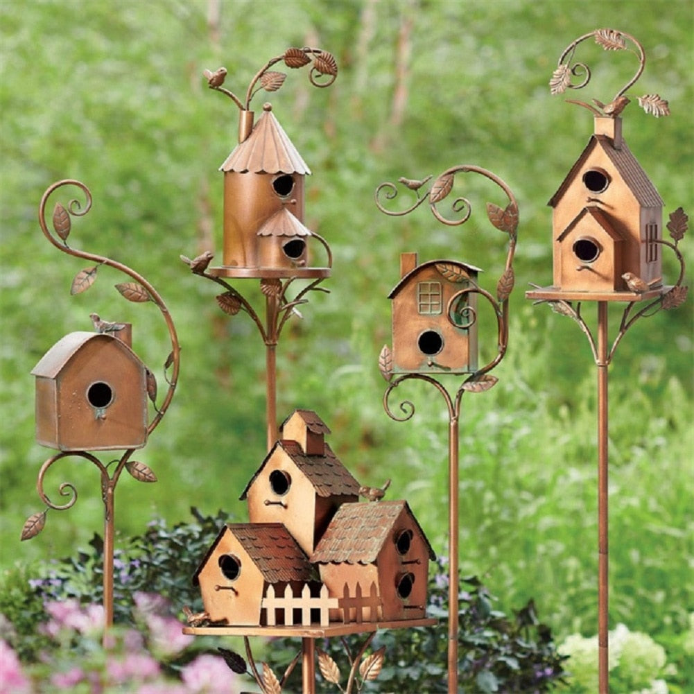Talart – metal kunst fuglehus havepind