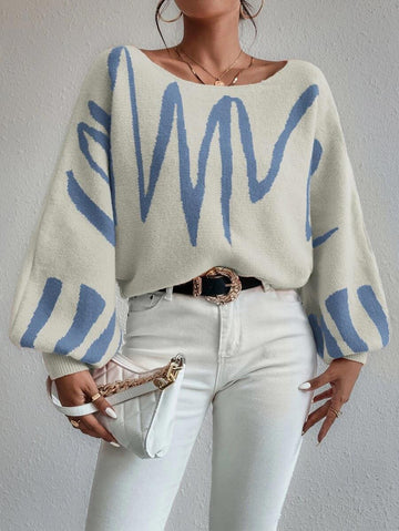 Yvella pullover | Hvid oversized pullover med pufærmer | Elegance og komfort