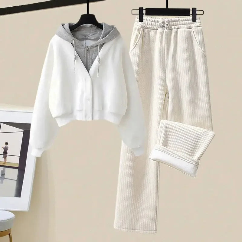 Tuta da allenamento Josie | Cardigan alla moda con cappuccio e gambe larghe per donne