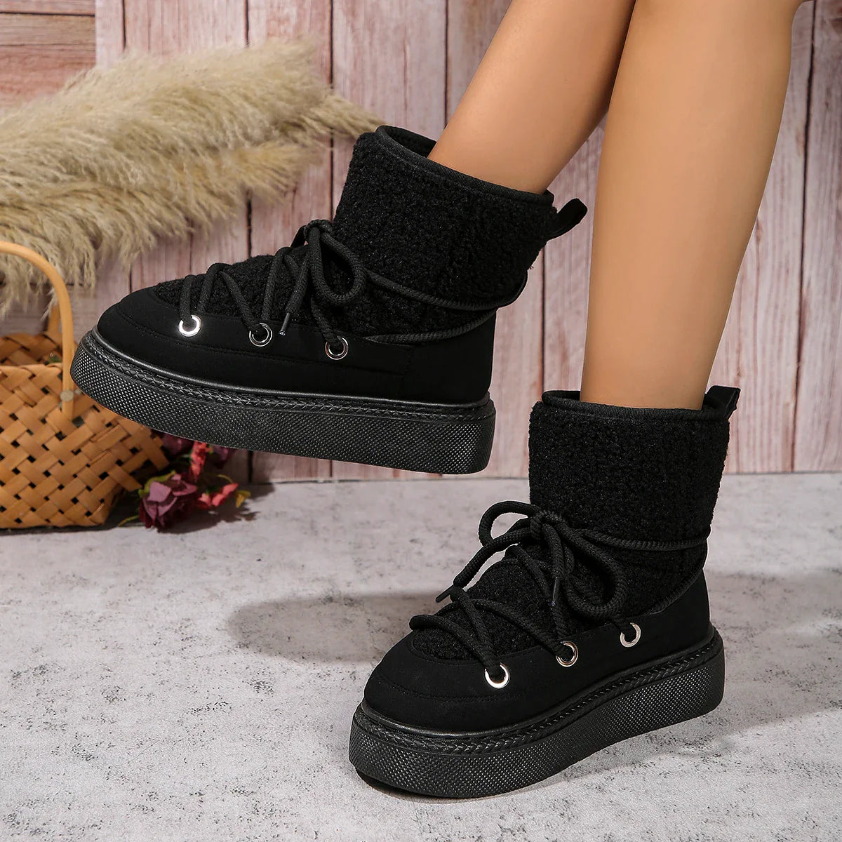 CozyStride - Warmer und bequemer Winterstiefel aus Wolle