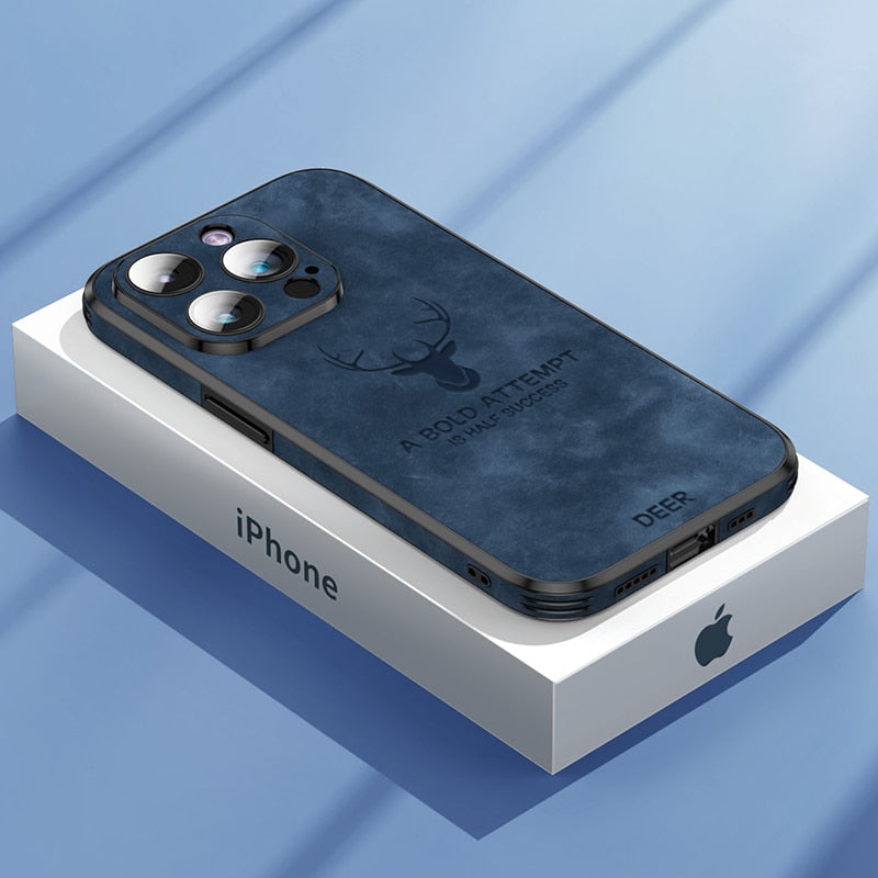 Deer – iPhone-Hülle Leder stoßfest & elegant – ideal für Alltag & Büro