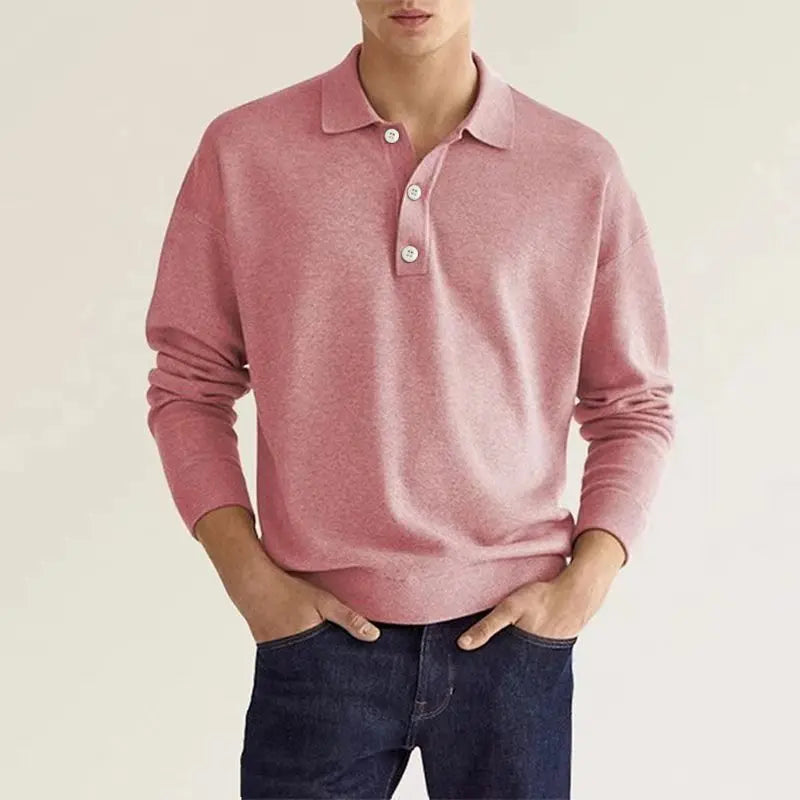 Devako Jelo - Polo a manica lunga slim fit da uomo, elegante e comodo