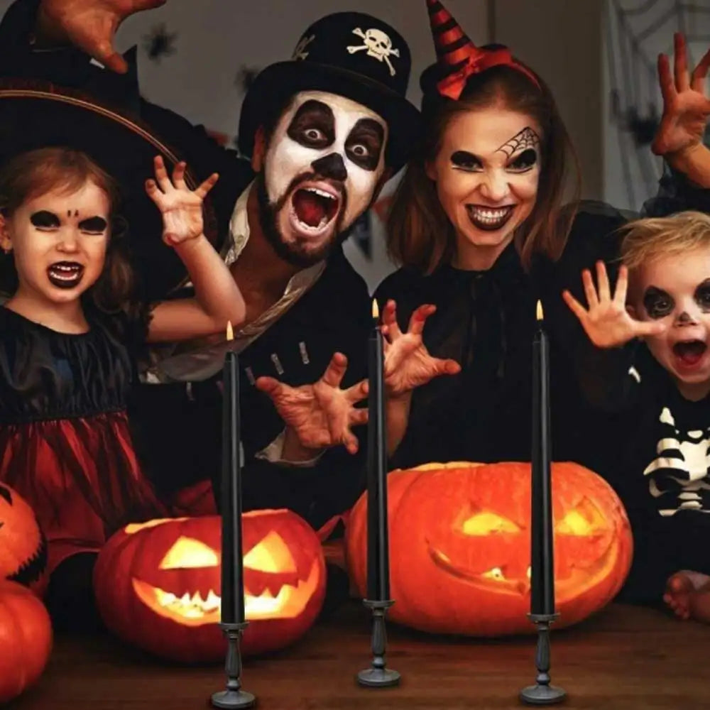 Nightfall - Schwarze LED-Kerzen mit Fernsteuerung für Halloween