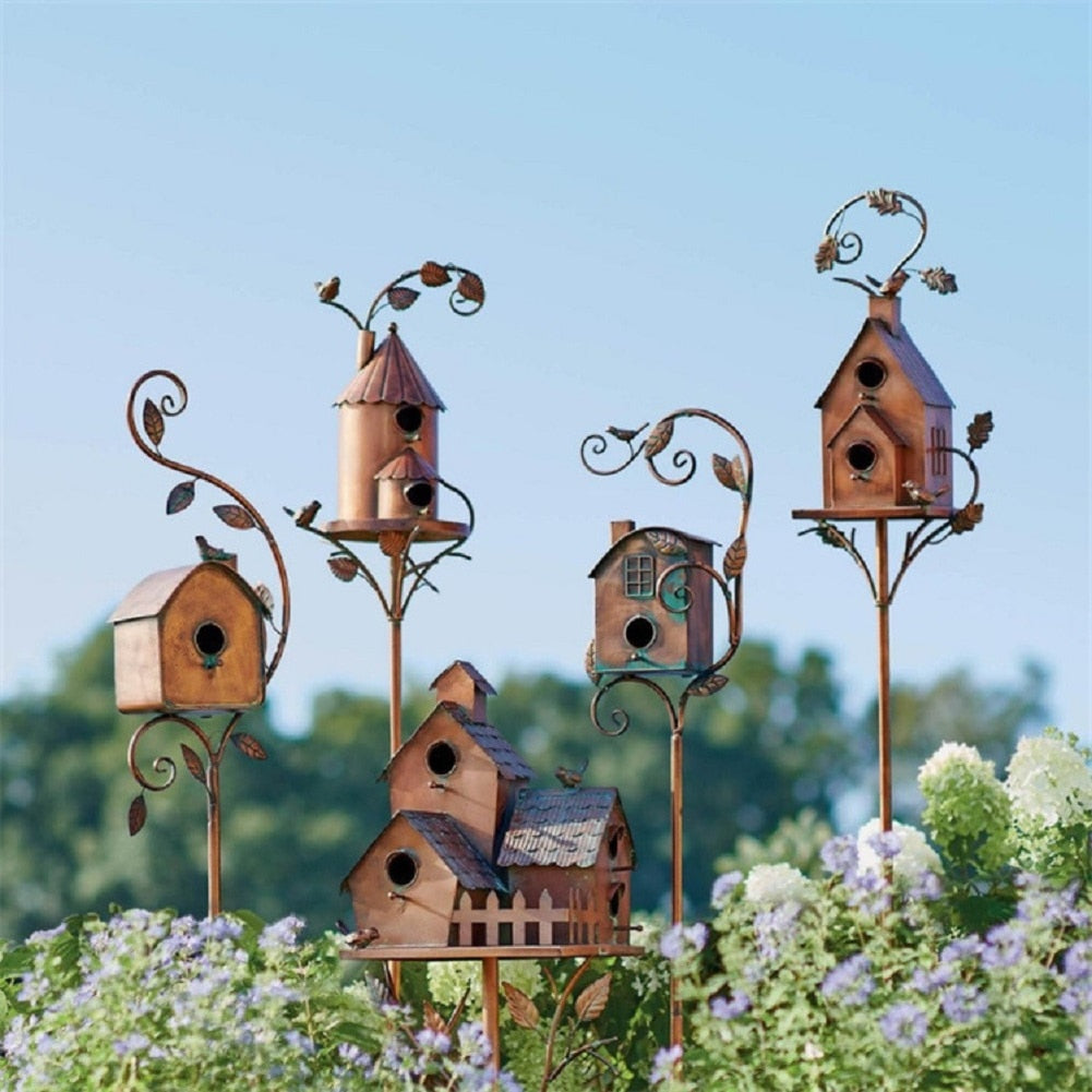Talart – metal kunst fuglehus havepind