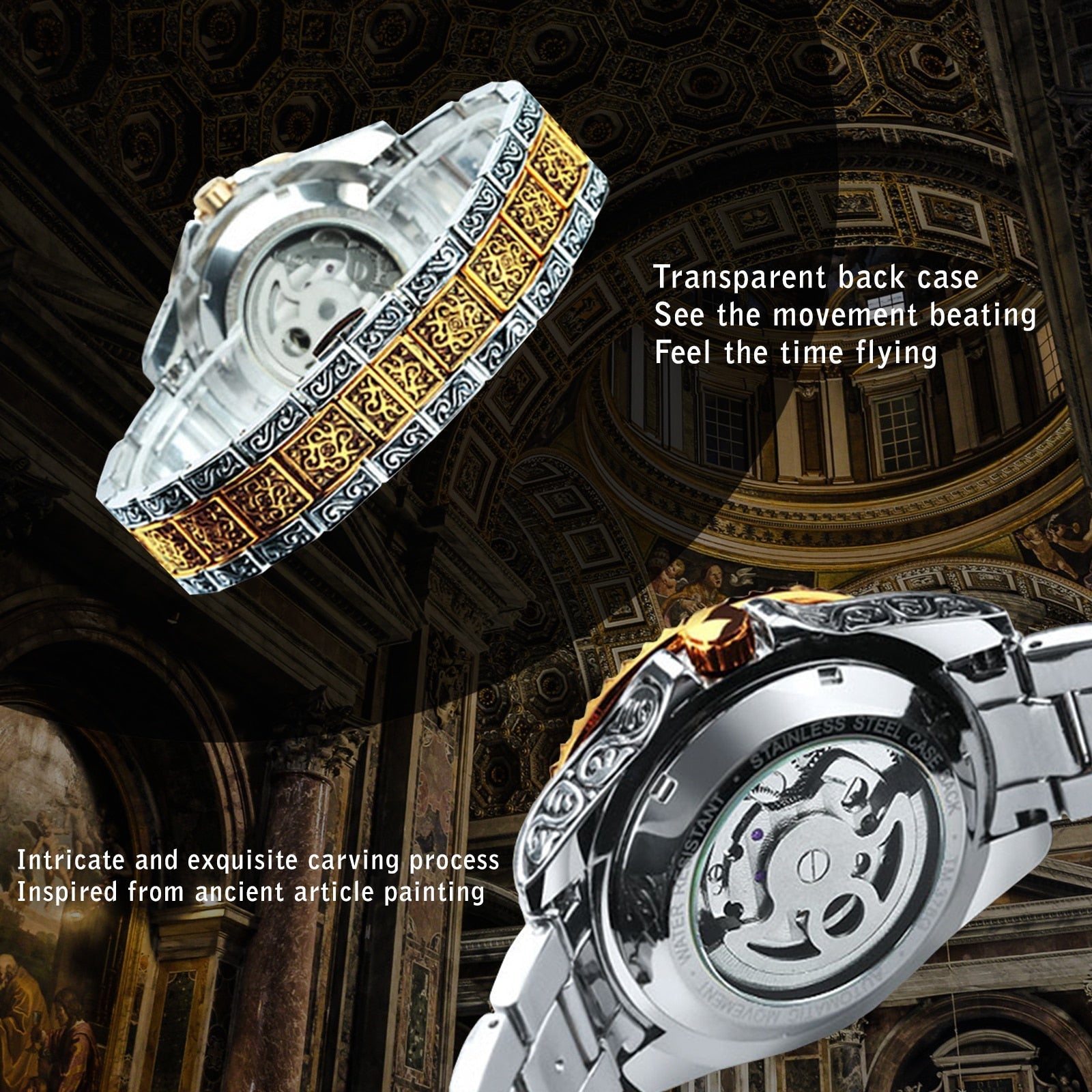 Devako Automatik Tourbillon Uhr - 30m wasserdicht, Automatikwerk, verstellbare Größe