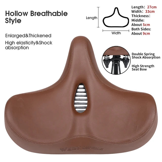 Devako Westbiking Extra Wide Bicycle Saddle - Ultimativer Komfort und Schmerzlinderung