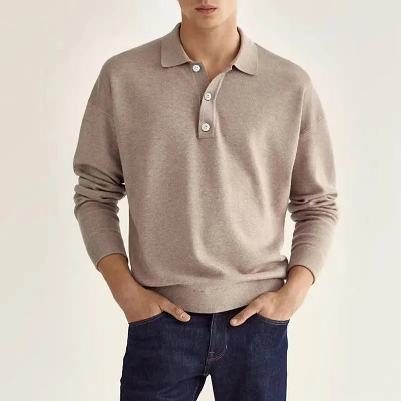 Devako Jelo - Polo a manica lunga slim fit da uomo, elegante e comodo