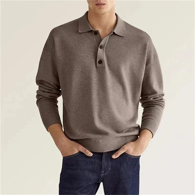 Devako Jelo - Polo a manica lunga slim fit da uomo, elegante e comodo