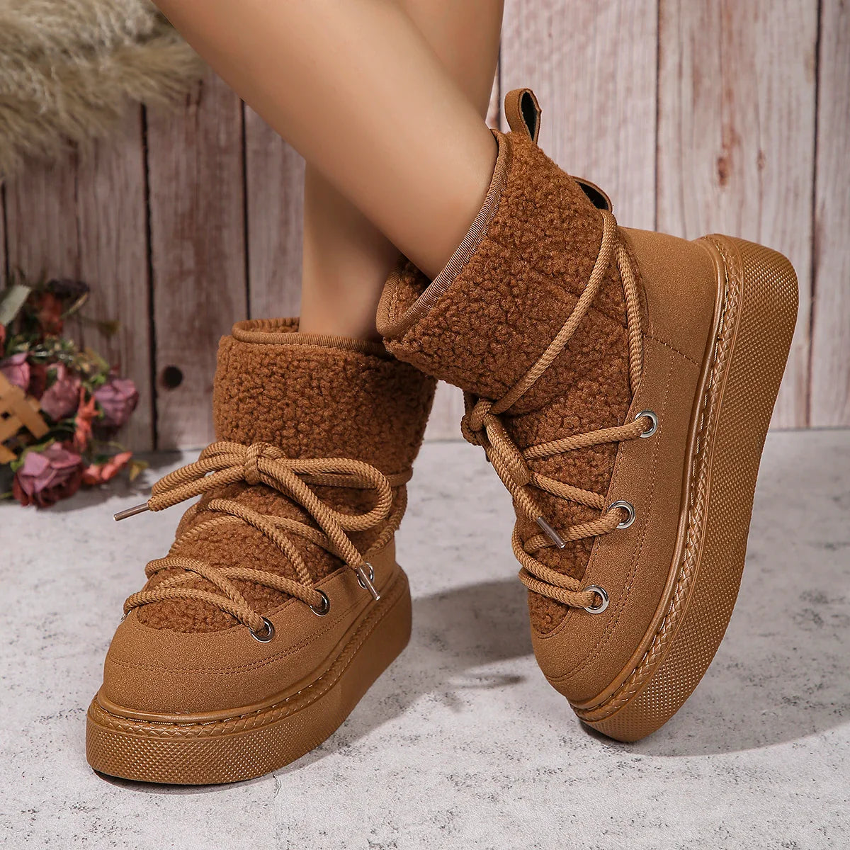 CozyStride - Warmer und bequemer Winterstiefel aus Wolle