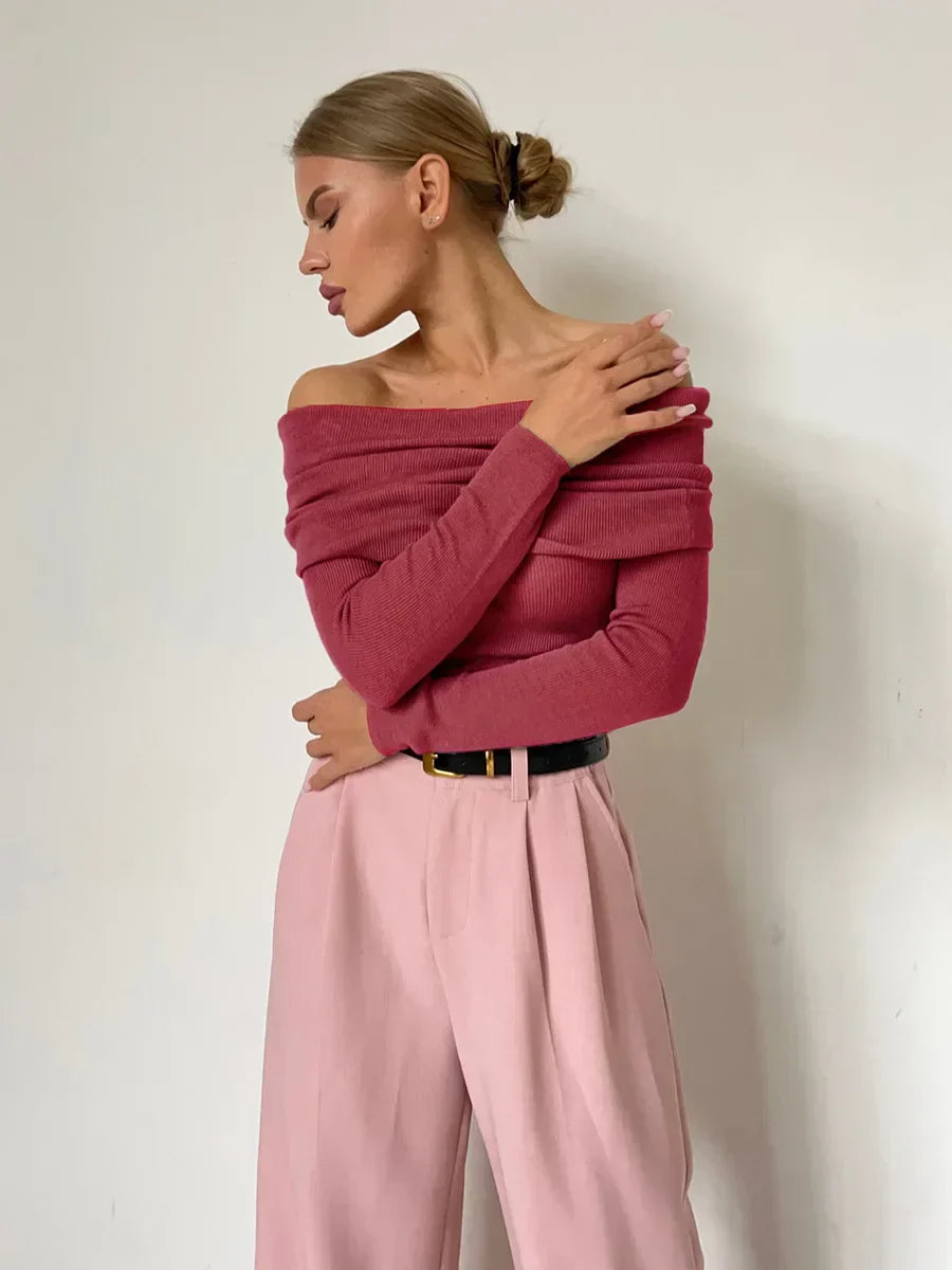 Gestrickter schulterfreier Pullover - Yancy