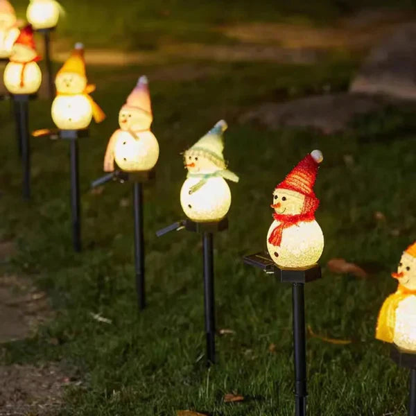 Ledsen | Solcelledrevet Snemand Lampe - Bæredygtig Juledekoration