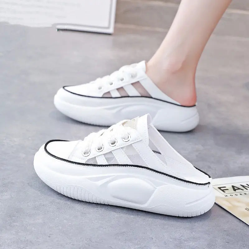 Mette - Halbe Pantoffel Weiß Schuhe