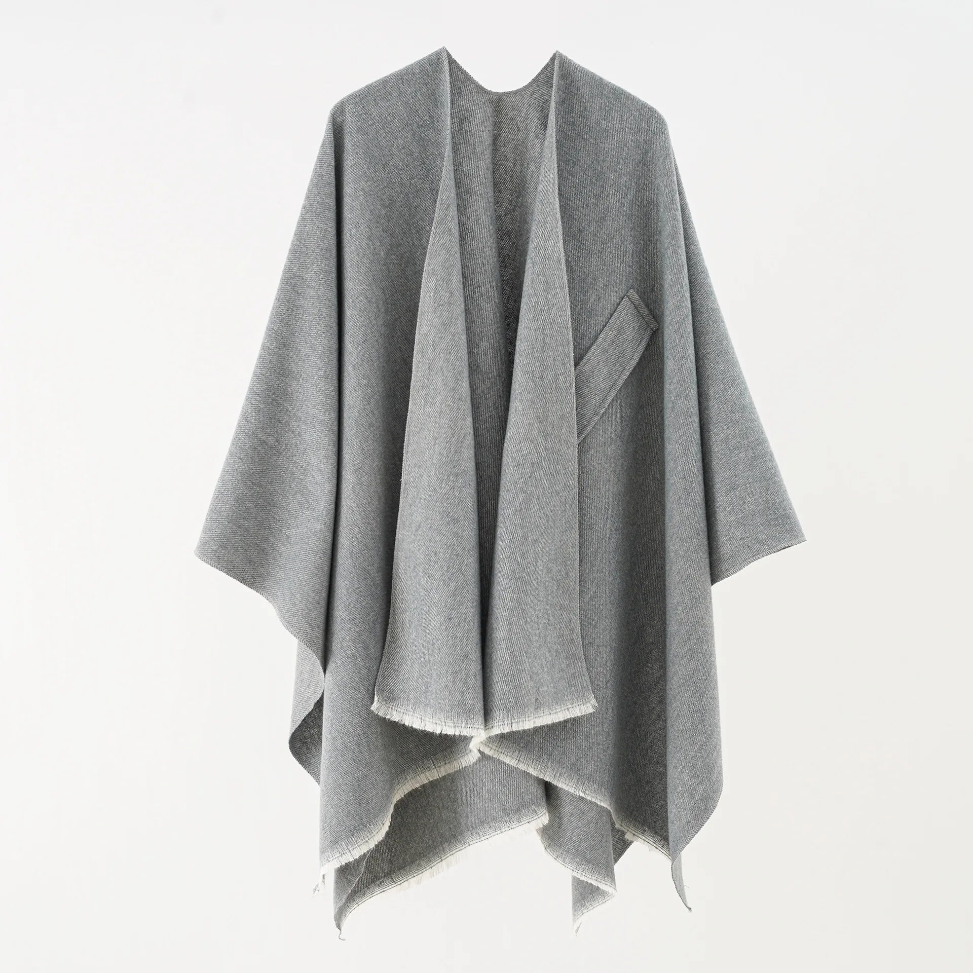 Mia Kaschmir Poncho | Poncho retrò con elegante nastro in 10 colori