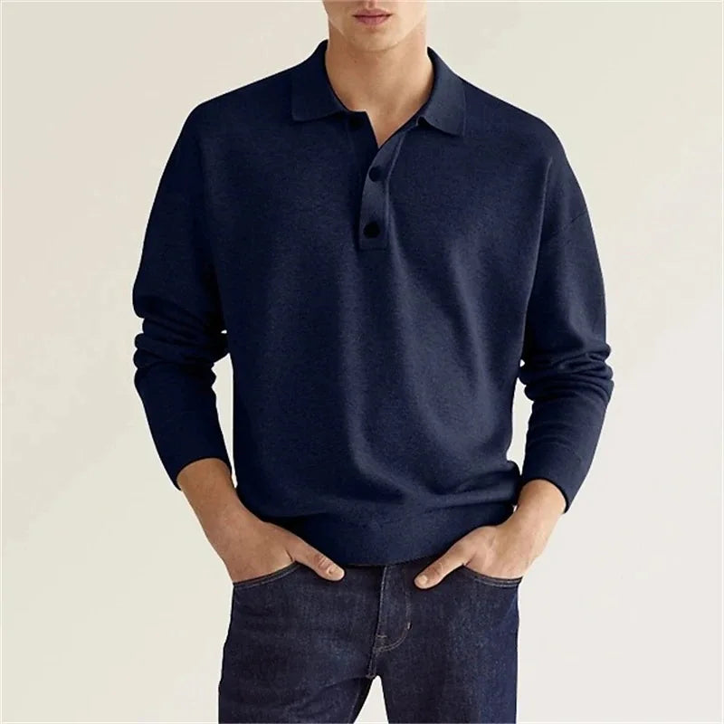 Devako Jelo - Polo a manica lunga slim fit da uomo, elegante e comodo