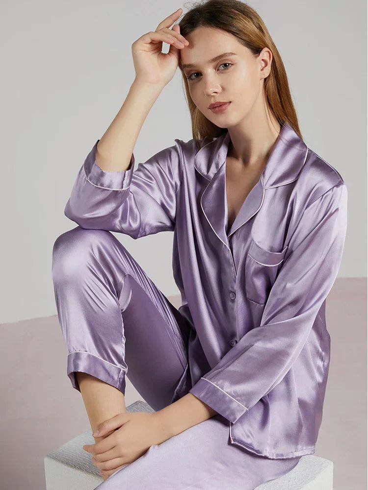 Luxuriöses Pyjama-Set aus Seide für Frauen - Velda