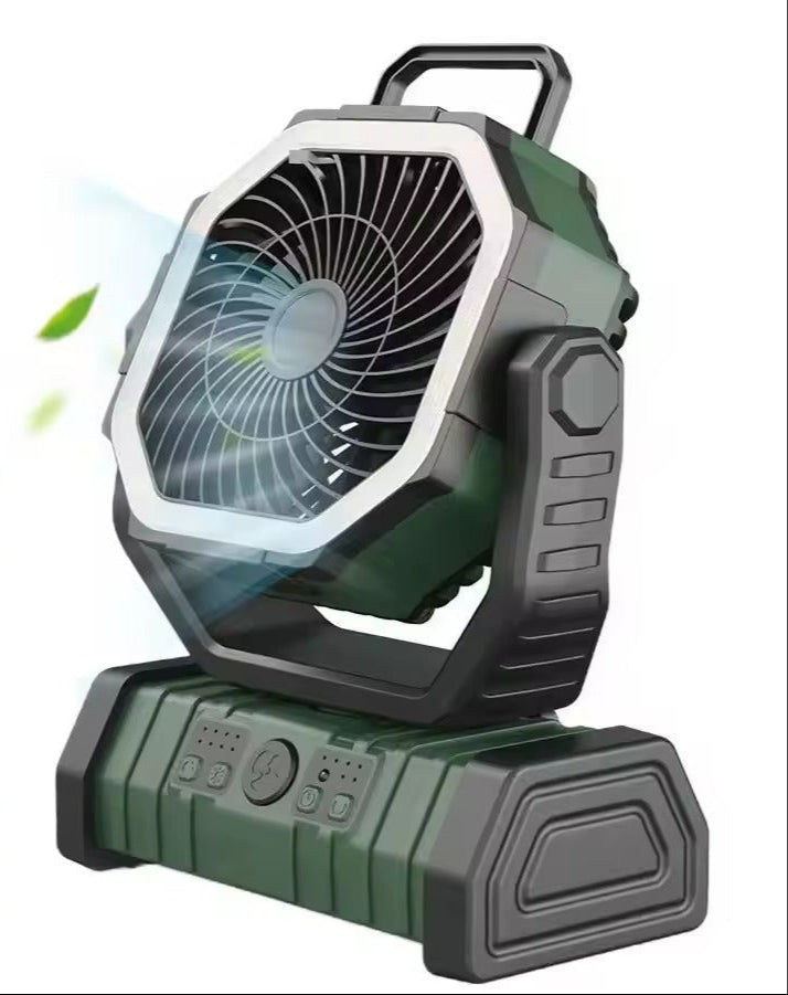Tragbarer Camping-Ventilator mit LED-Licht - Kühl bleiben ohne Strom