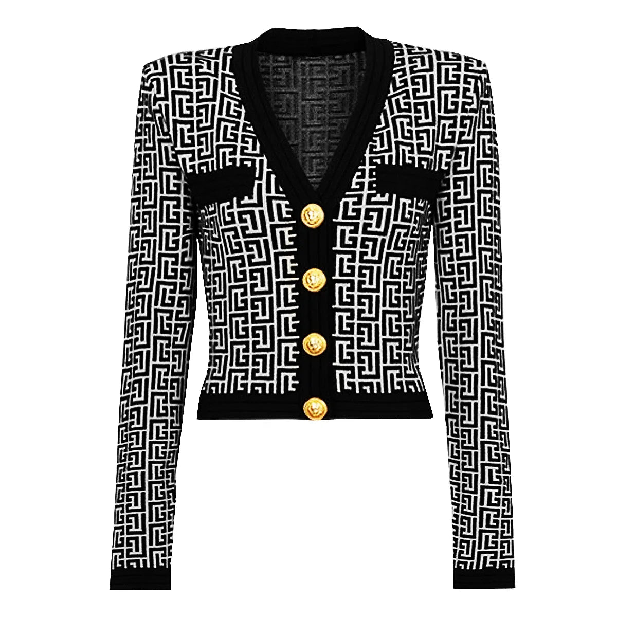 Gemusterter Blazer mit farblich abgesetztem Saum - Briar