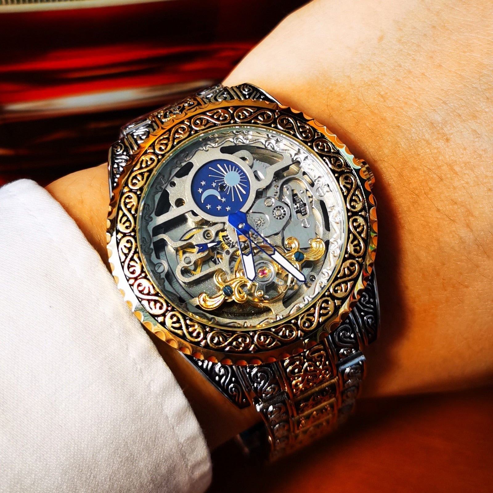Devako Automatik Tourbillon Uhr - 30m wasserdicht, Automatikwerk, verstellbare Größe
