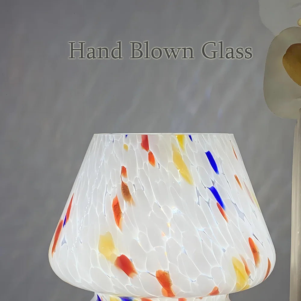 LumiMush Ästhetische Glaspilzlampe mit warmer Stimmungsbeleuchtung