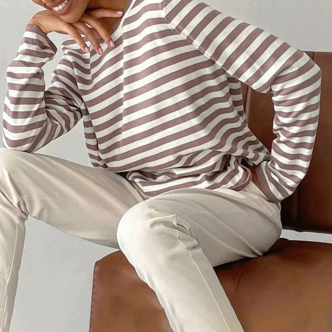 Johanna – Dame stribet skjorte med klassisk stil